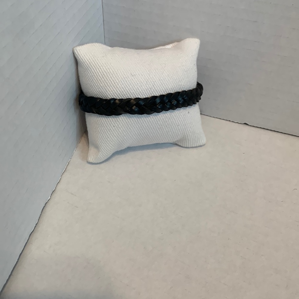 Black Leather Braided Bracelet